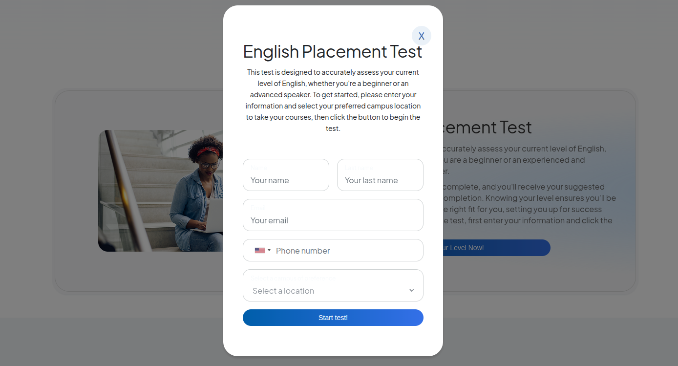 placement_test_form - Main Example