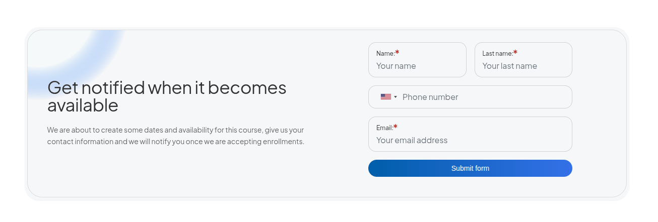 waiting_list_form - Main Example