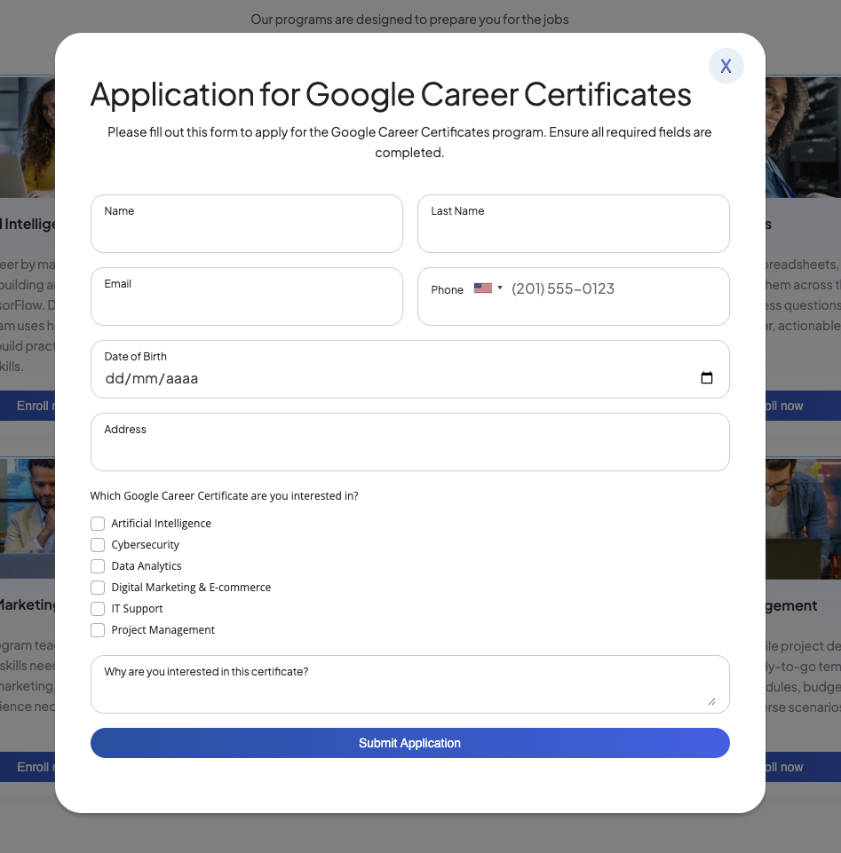 scholarships_form - Main Example