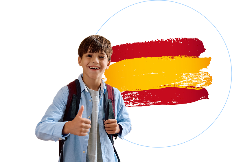 Kid with a backpack