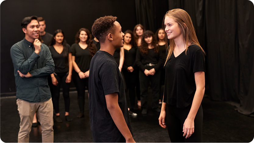 Teacher With Drama Students