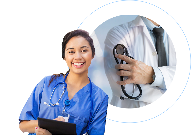Young girl medical student