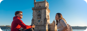 Two peaople at Portugal landscape