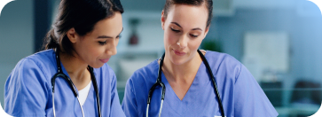 A couple of nursing assistants at work