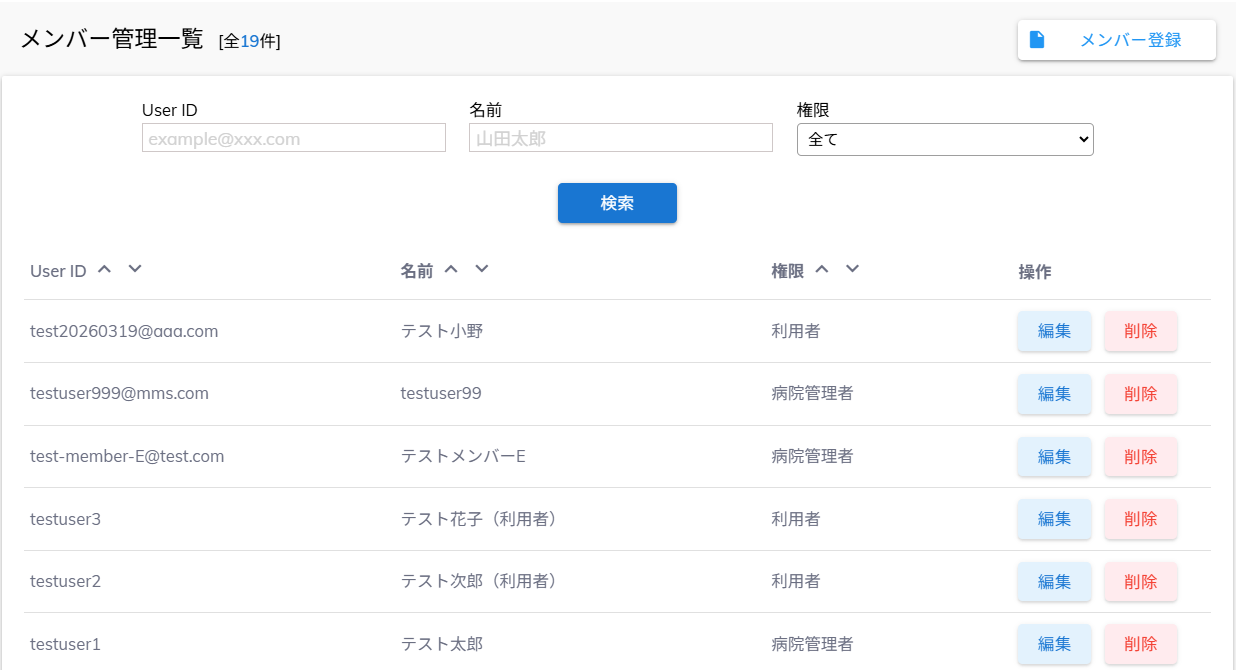 メンバー・権限管理