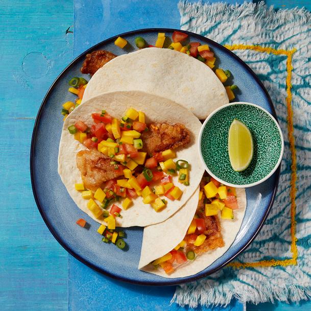 Baja Basa Tacos With Mango Salsa 