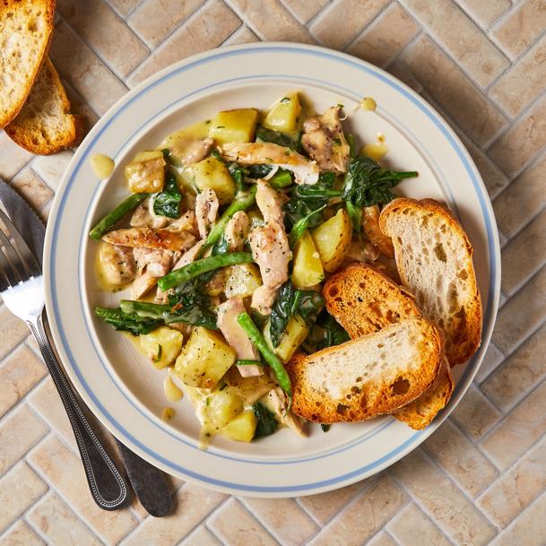 Basil Chicken & Green Bean Casserole 