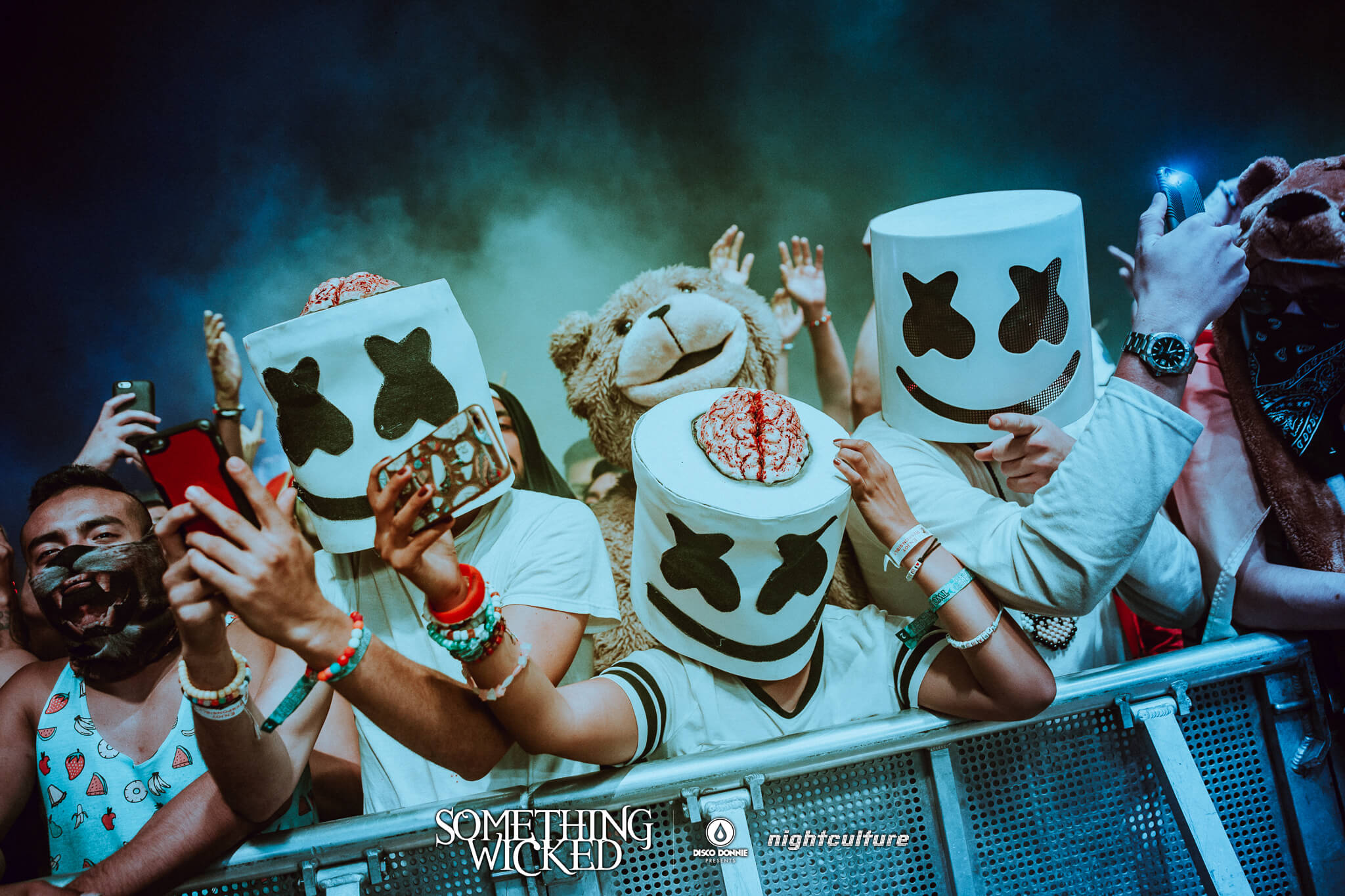 marshmello fans in costume front row