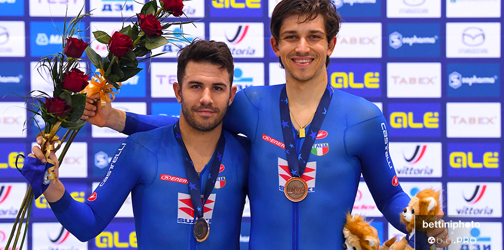 Francesco Lamon, Stefano Moro, bronzo madison, europei Plovdiv 2020