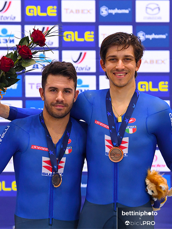 Francesco Lamon, Stefano Moro, bronzo madison, europei Plovdiv 2020