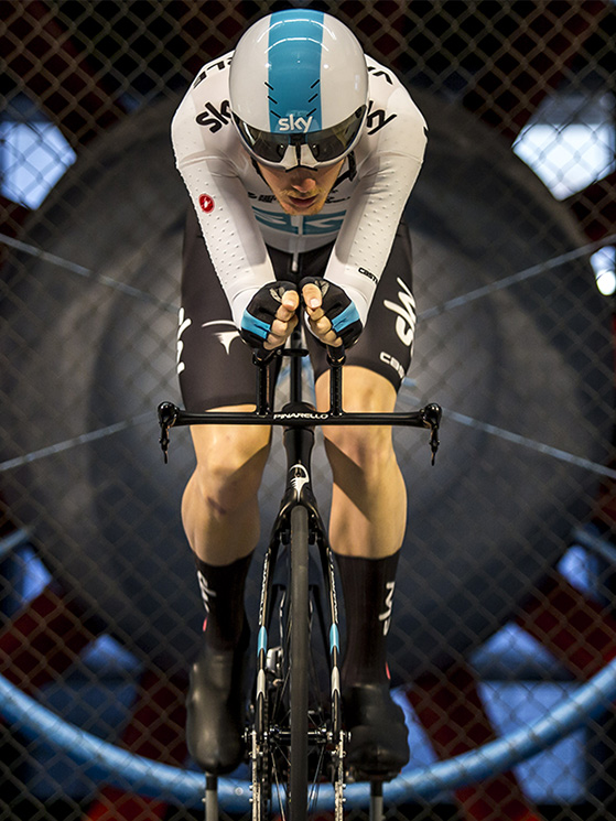 Chris Froome, galleria del vento