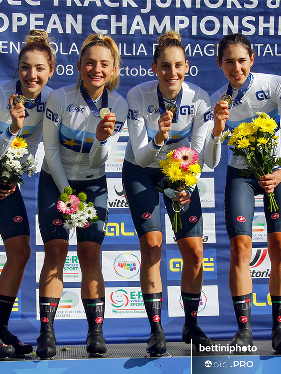 Martina Fidanza, Chiara Consonni, Vittoria Guazzini, Marta Cavalli, europei U23 Fiorenzuola 2020