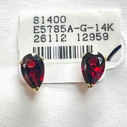 14K Garnet Earring