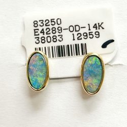 14K Doublet Opal Earring