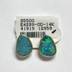 14K Doublet Opal Earring