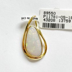 18K Solid White Opal Pendant