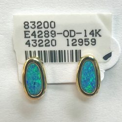 14K Doublet Opal Earring
