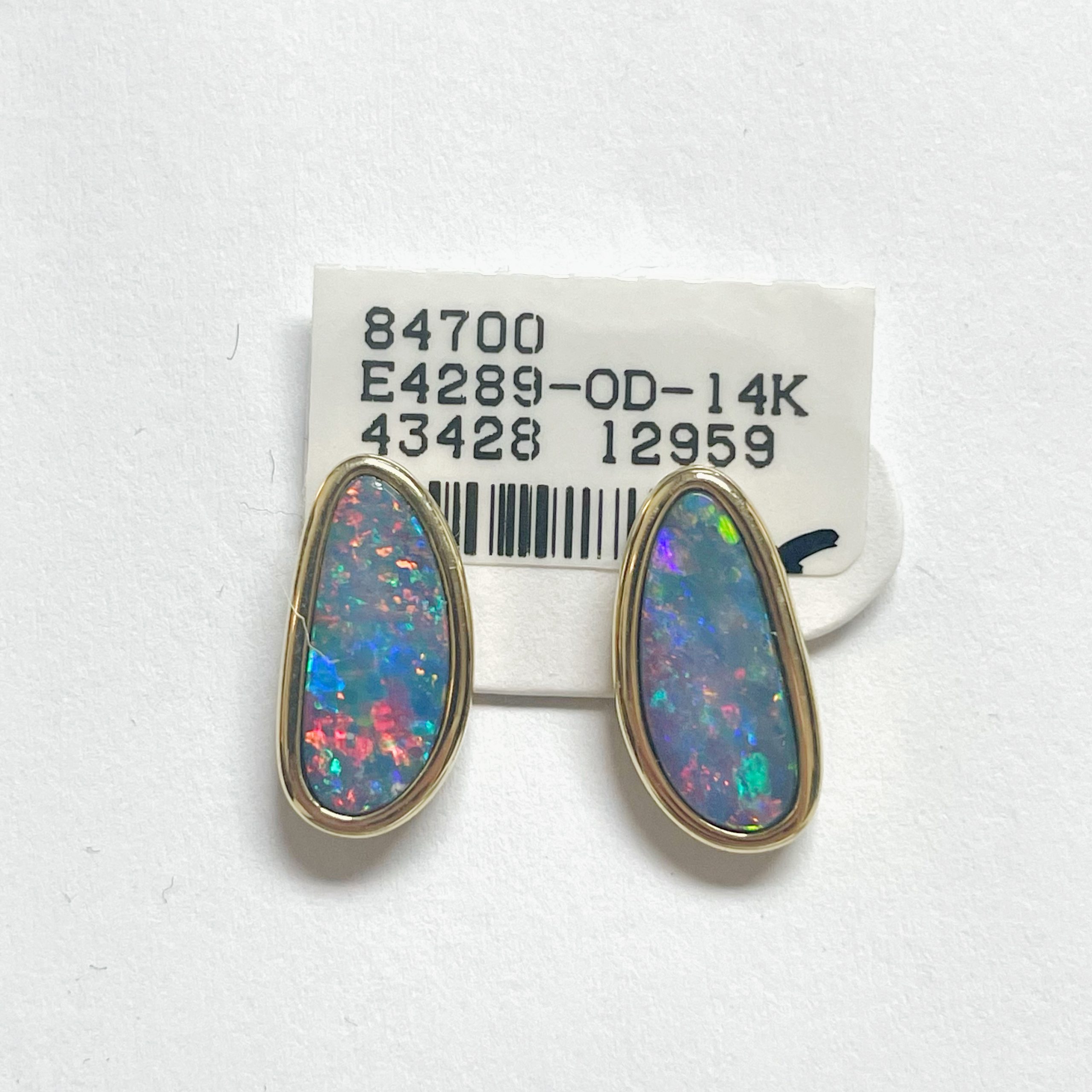 14K Doublet Opal Earring