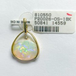 18K Solid White Opal Pendant