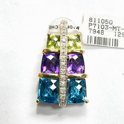 14K Multi-Gems Pendant