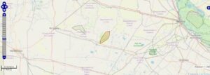 Mapa de las lagunas pampeanas en zona agrícola donde muestra lo secas que están