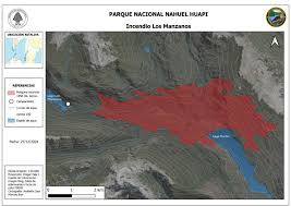 mapa de la zona afectada en Los Manzanos
