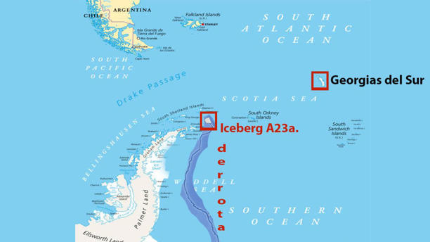 Mapa del Iceberg a la deriva