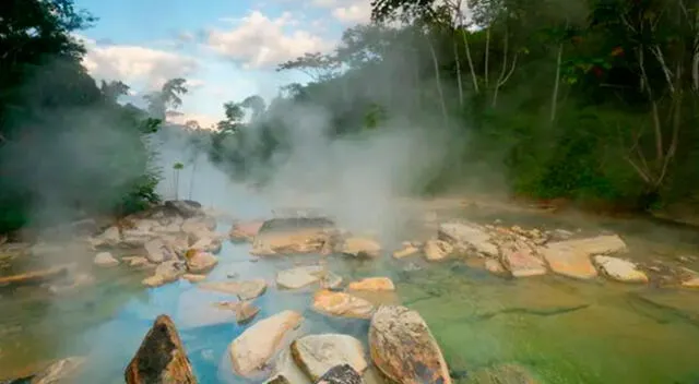 El río que hierve en Perú.