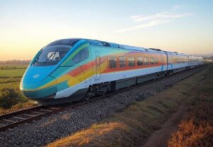Novo trem movido a energia renovável indiano. Foto: Redes Sociais.