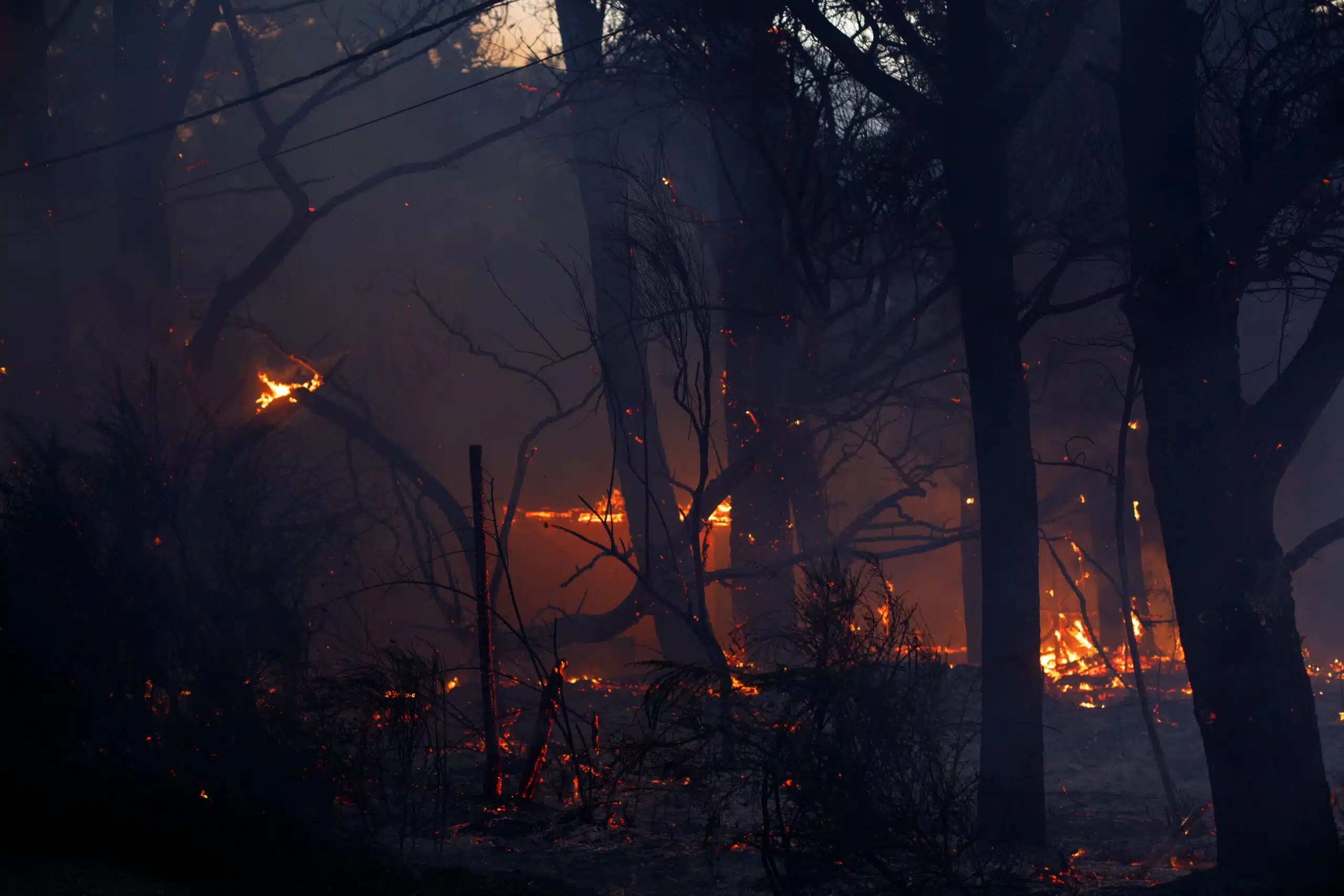 Incendio forestal en Epuyén. (Foto: Matías Garay- Greenpeace).