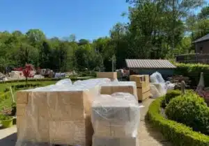 Bloques de madera para la construcción de viviendas sustentables. Foto: Gablok.