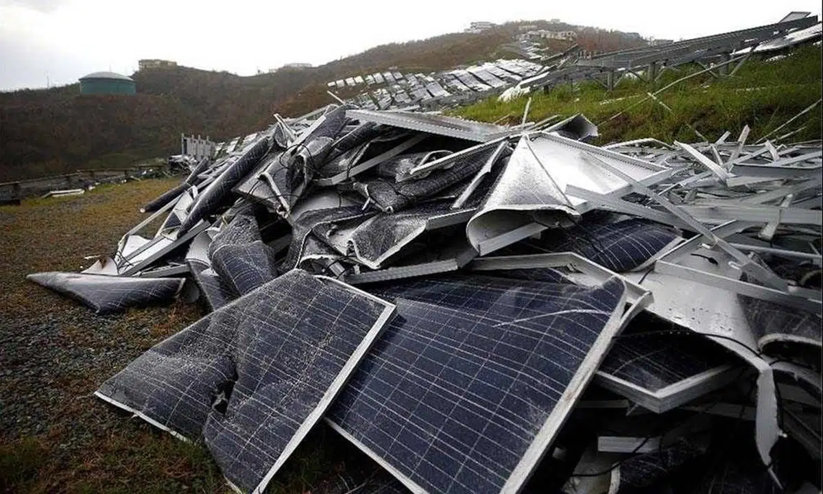 vidro de los paneles solares