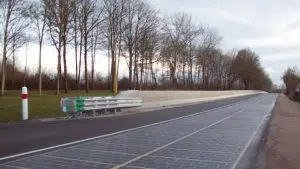 Solar highway in France, an innovative form within clean energy-driven transportation. Photo: Hybrids and Electric.