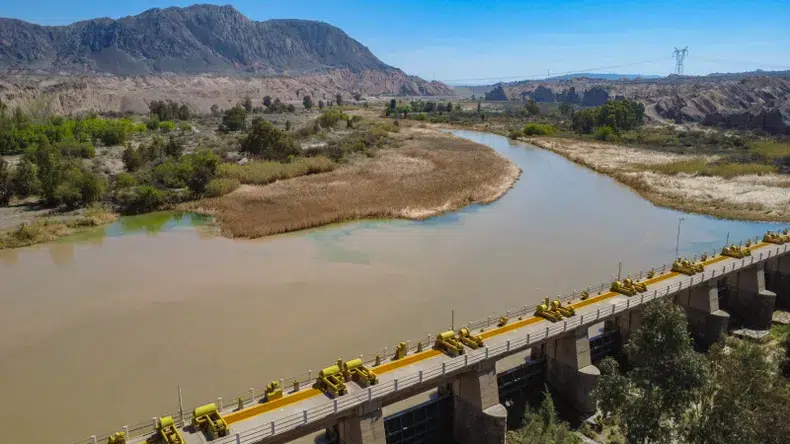 The Quebrada de Ullum Hydroelectric Plant restored its flow to the San Juan River. Photo: Tiempo de San Juan.