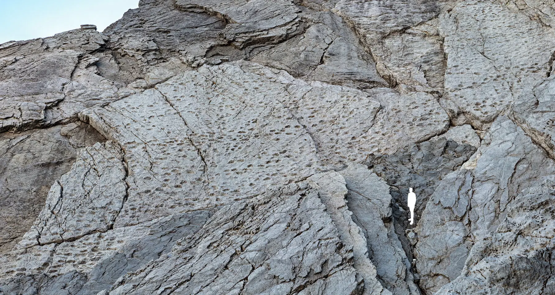 Die italienischen Alpen enthüllen einen ausgedehnten Korridor von Dinosaurierfährten, die 210 Millionen Jahre alt sind. Foto: Finestre sull'Arte.