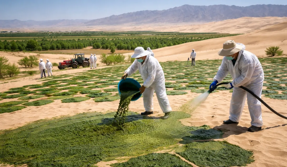 China turns sand into fertile soil: the cyanobacteria experiment challenging desertification
