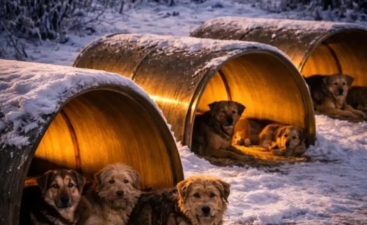Solar shelters for stray dogs in Hungary inspire eco-friendly solutions against extreme cold