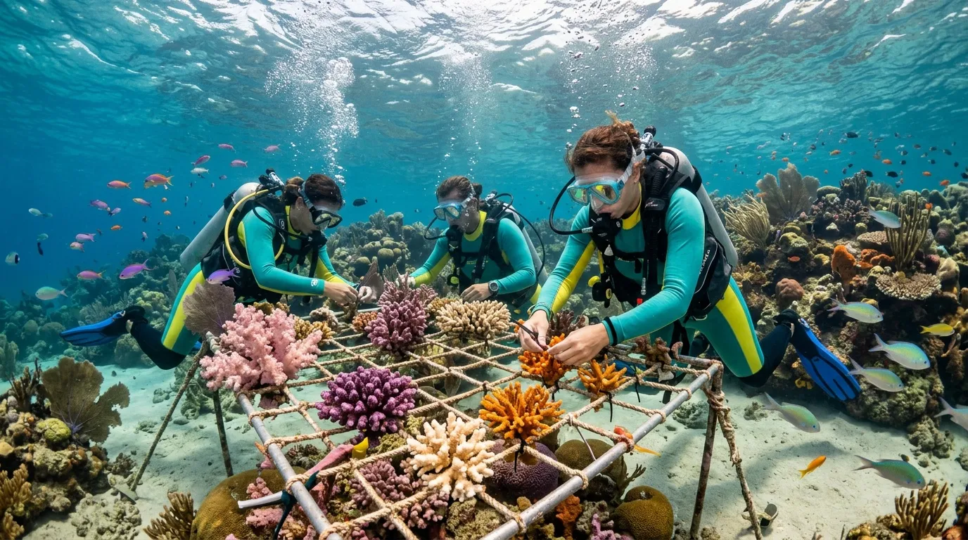 From Fishermen to Underwater Gardeners: Colombia Leads Coral Restoration in the Caribbean Sea