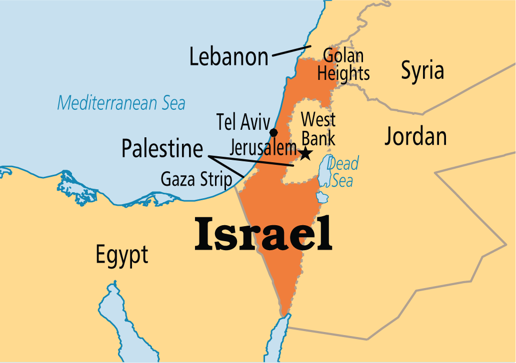 map of Palestine and Israel