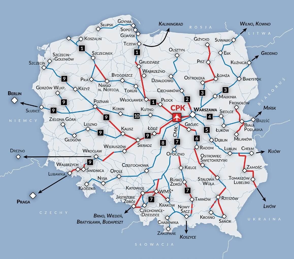 map of railway investments in poland