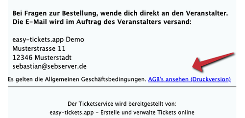 easy-tickets-app AGB Reservierungsbestätigungsemail