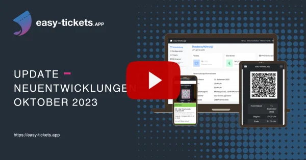 easy-tickets.app update Oktober 2023 Link to YouTube