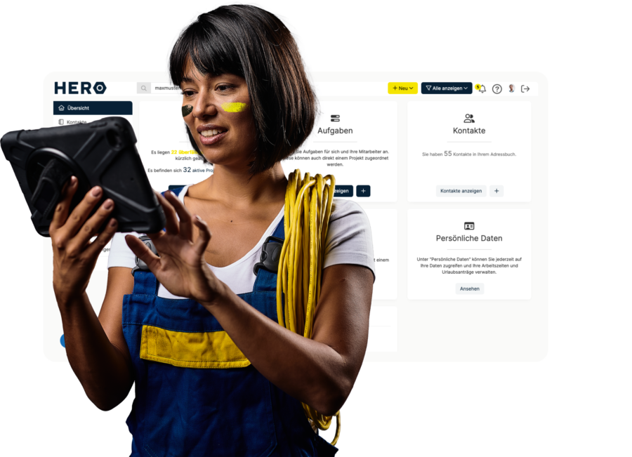 Teste die HERO Handwerkersoftware jetzt kostenlos und unverbindlich Bild: Hero Handwerkersoftware kostenlos testen
