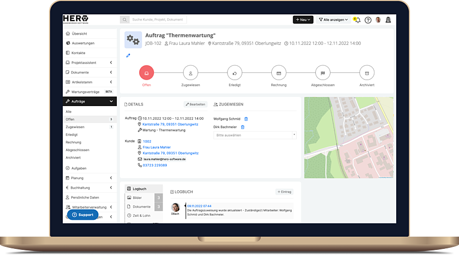 Nutze unsere Handwerker-Software für die ganzheitliche Digitalisierung im Handwerk Bild: Die Features der HERO Handwerker-Software im Überblick