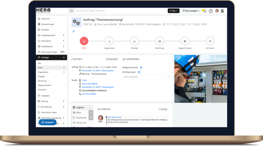 Nutze unsere Handwerker-Software für die ganzheitliche Digitalisierung im Handwerk Bild: Die Features der HERO Handwerker-Software im Überblick