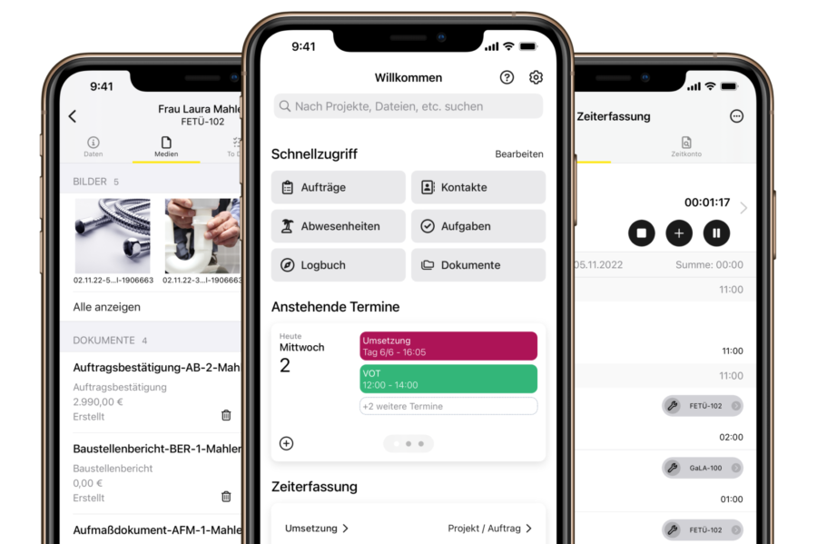 Die HERO App für Handwerker gibt es für iOS und Android Bild: Hero Handwerkersoftware mit mobiler App