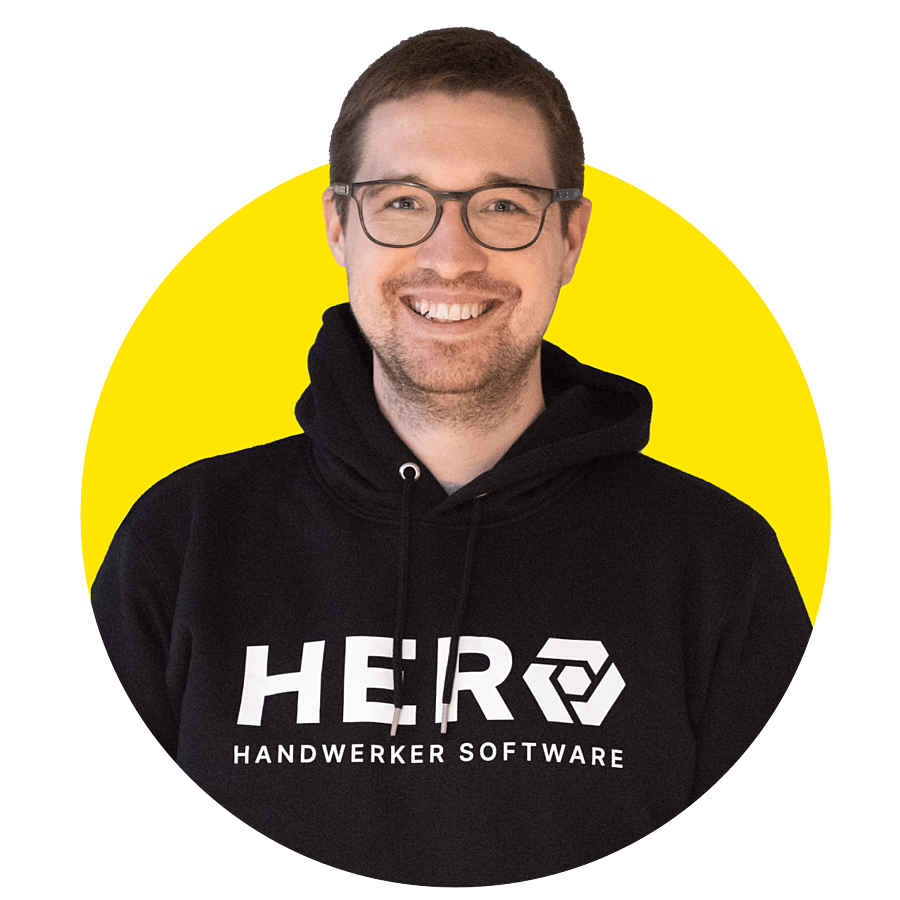 Noch Fragen? Kontaktiere einfach unsere Kundenberater! Bild: Ansprechpartner für Hero Handwerkersoftware Ambassadors