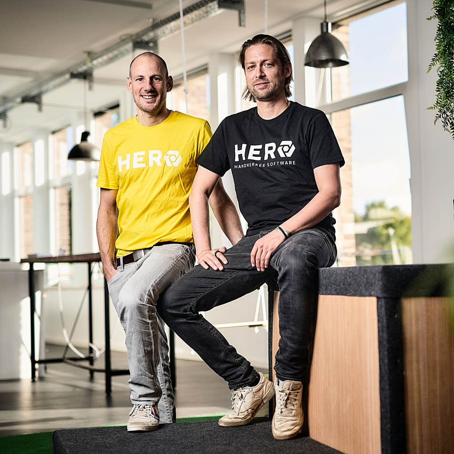 Tausche dich mit den Köpfen hinter HERO aus! Bild: Hero Gründer und Geschäftsführer Philipp Lyding und Michael Kessler
