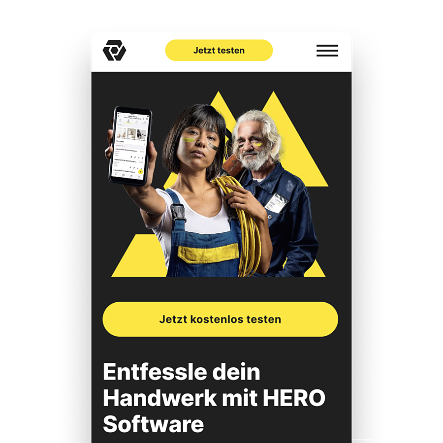 Diese Vorteile warten auf dich als HERO Ambassador Bild: Hero ist die leistungsstarke und moderne Handwerkersoftware für dich