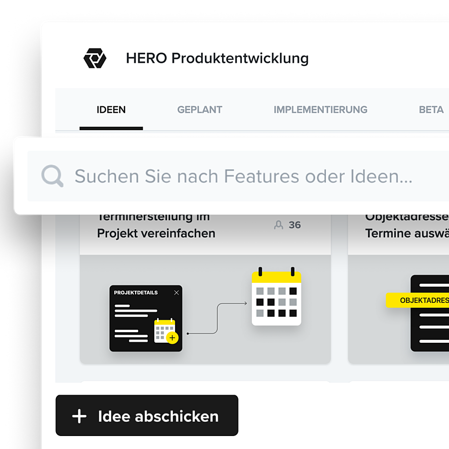 Damit HERO noch besser wird, brauchen wir dich! Bild: Funktionen und Verbesserungen in der Hero Produktentwicklung anregen